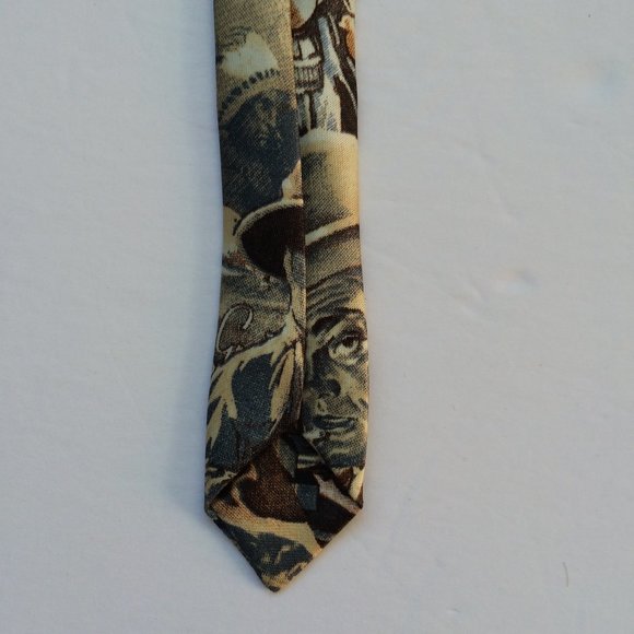 Mercedes Humphrey Bogart The Oklahoma Kid Mens Silk Tie Hand Made Western Cowboy - Picture 6 of 7